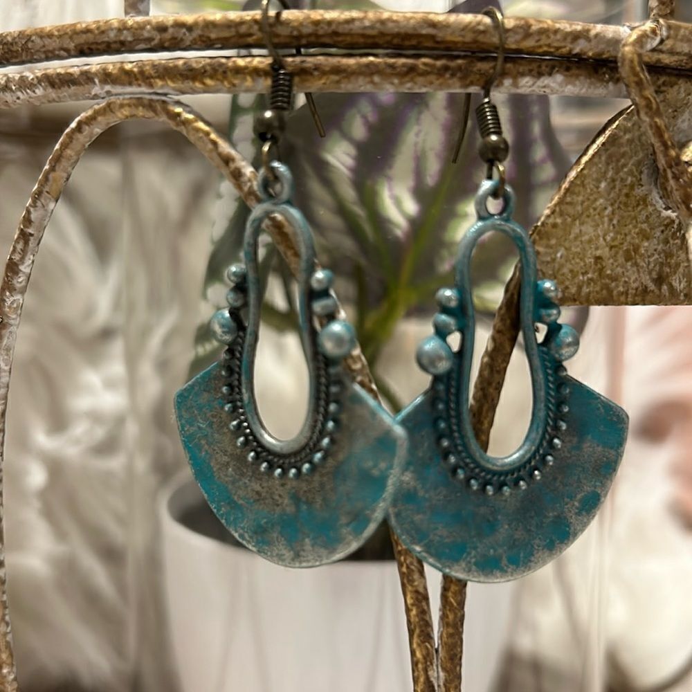 Teal earrings 